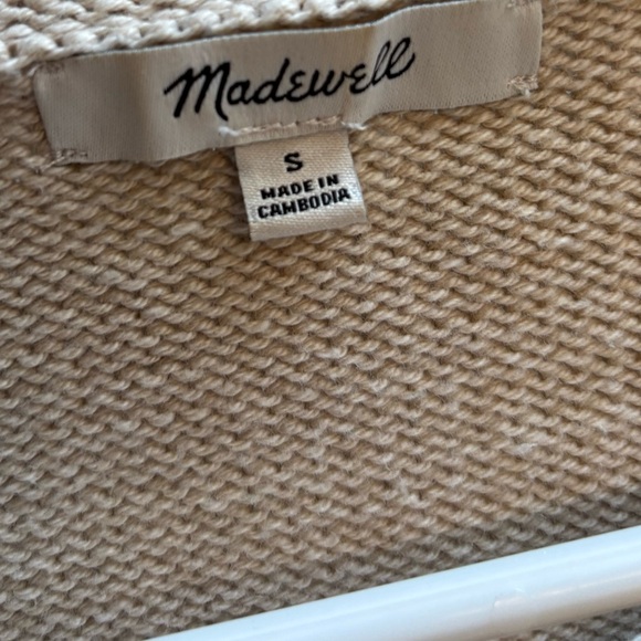 Madewell Womens Tan Oatmeal Cotton Knit Long Sleeve Pullover Sweater Size L - Picture 4 of 4
